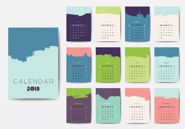 El calendario 2018 — Vector de stock