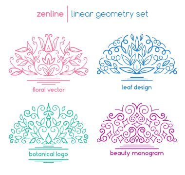 Vektör Lineer soyut Amblemler