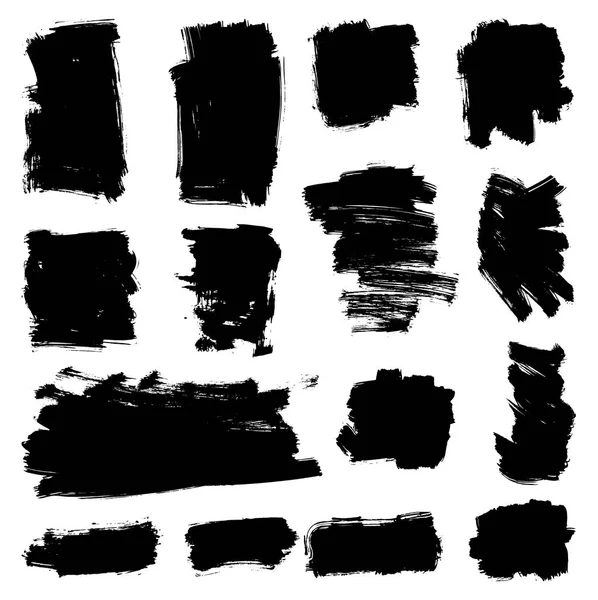 Noir coups de pinceau ensemble — Image vectorielle