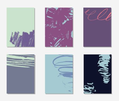 Modern fırça vektör kartpostal şablonu