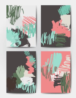 Modern fırça vektör kartpostal şablonu