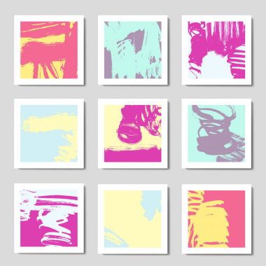 Modern fırça vektör kartpostal şablonu