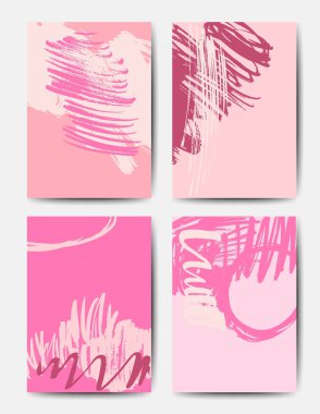 Modern fırça vektör kartpostal şablonu