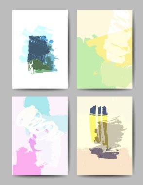 Modern fırça vektör kartpostal şablonu
