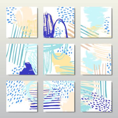 Modern fırça vektör kartpostal şablonu