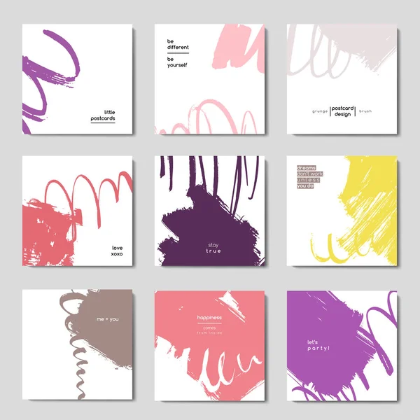 Modèle de carte postale vectorielle brosse moderne — Image vectorielle