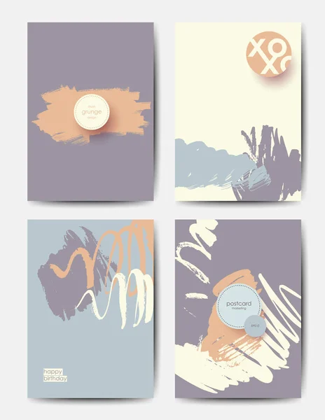 Modern grunge fırça kartpostallar