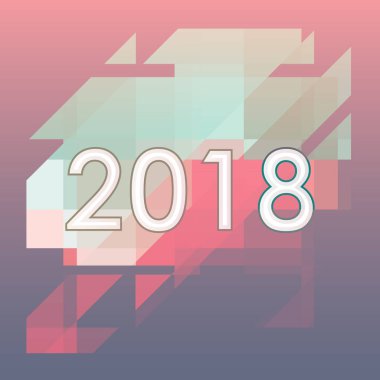 Düz kartpostal yeni yıl 2018