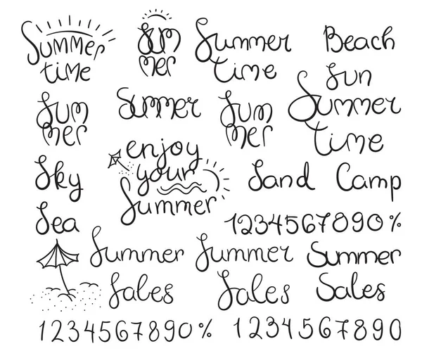 Letras e símbolos de verão — Vetor de Stock