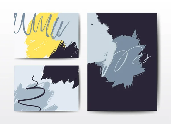 Modern grunge fırça kartpostallar — Stok Vektör