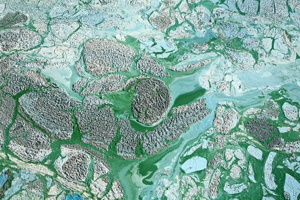 Niebiesko - zielone algi nad jeziorem — Zdjęcie stockowe
