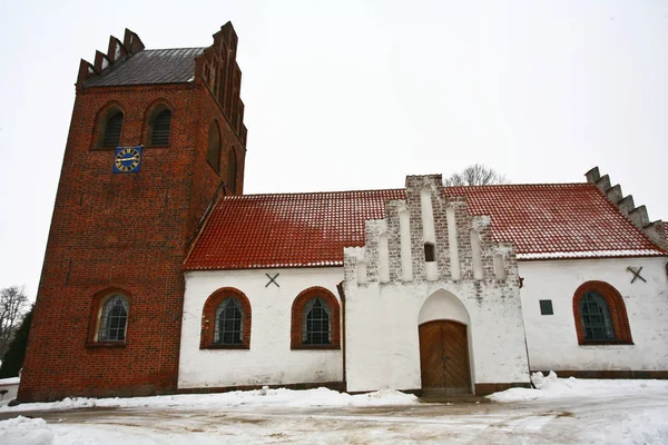 Belle Église Helsinge Danemark Printemps — Photo