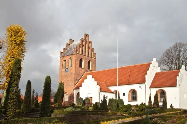 Bela Igreja Helsinge Dinamarca Primavera — Fotografia de Stock