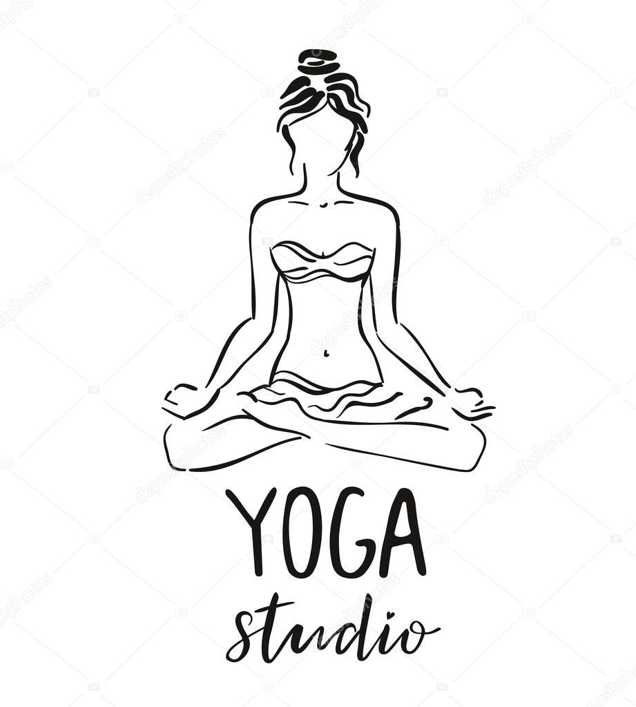 Vector illustration for an yoga studio