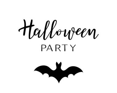 Cadılar Bayramı vektör yazı. Yarasalar ile tatil hat.