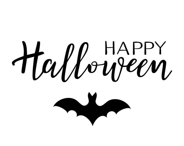 Lettere vettoriali di Halloween. Calligrafia vacanze con pipistrelli . — Vettoriale Stock