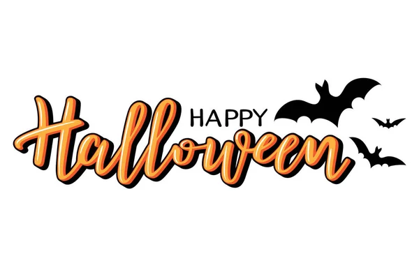 Lettrage vectoriel Halloween. Calligraphie de vacances avec chauves-souris . — Image vectorielle