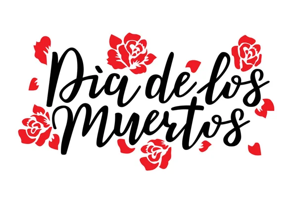 El día de la ilustración del vector muerto. Letras esbozadas a mano 'Dia de los Muertos' para postal — Archivo Imágenes Vectoriales