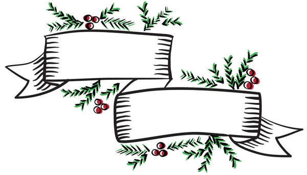 Vector illustration of greeting ribbon — Stock Vector