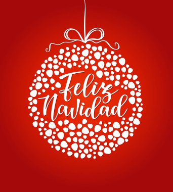 'Feliz navidad' İspanyol tipografi yazı. 