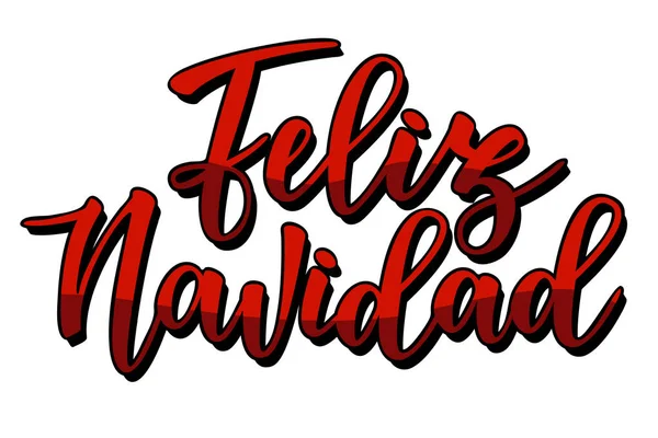 "Feliz navidad" Spaanse typografie belettering. — Stockvector