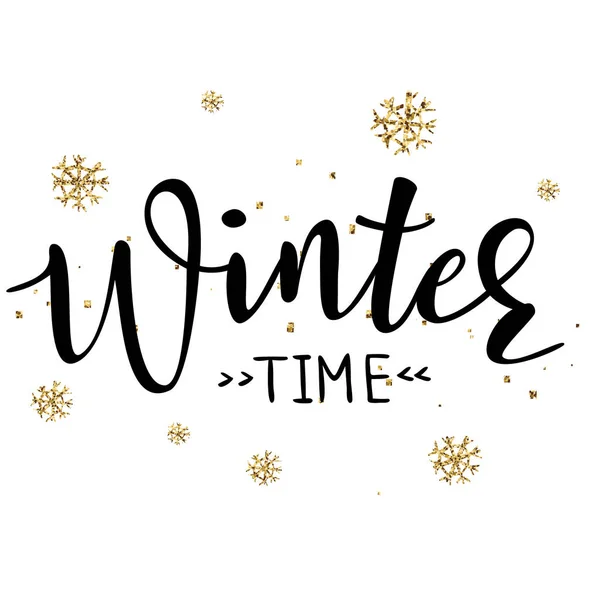 "Wintertijd" vector poster sjabloon — Stockvector