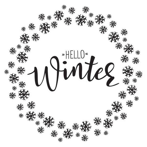 'Hello Winter' vector poster template — Stock Vector