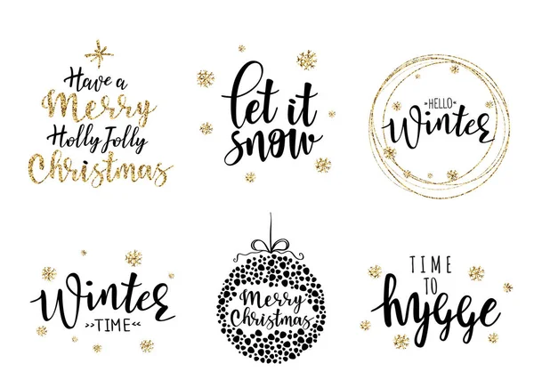 Inschrijving winter vakantie ontwerp belettering. — Stockvector