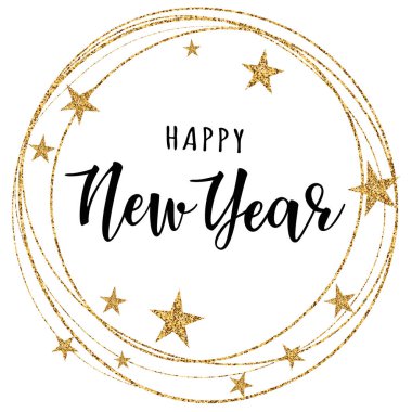 Mutlu yeni yıl-yazı yazıt kış tatil tasarım. 