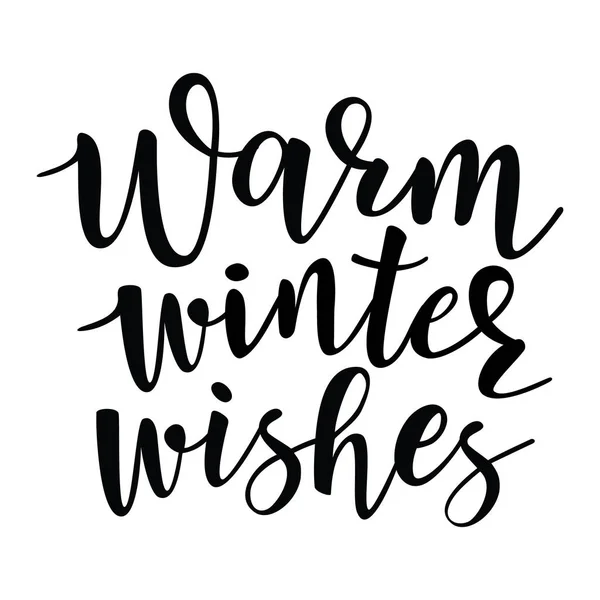 Poster, card with 'warm winter wishes' — Stockvector