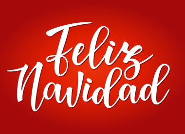 'Feliz navidad' İspanyol tipografi yazı. 