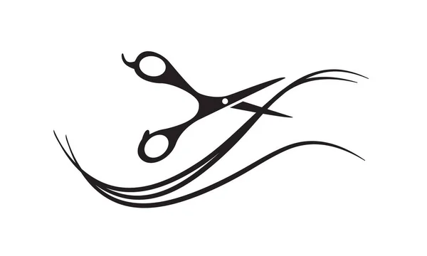 Vector illustration of black silhouette scissors. — Stock Vector