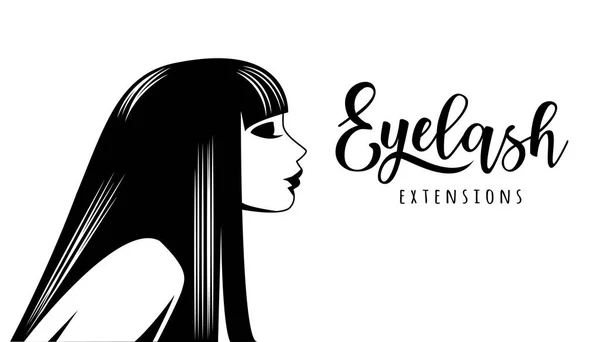 Wimper uitbreiding. Vectorillustratie voor beauty salon. — Stockvector