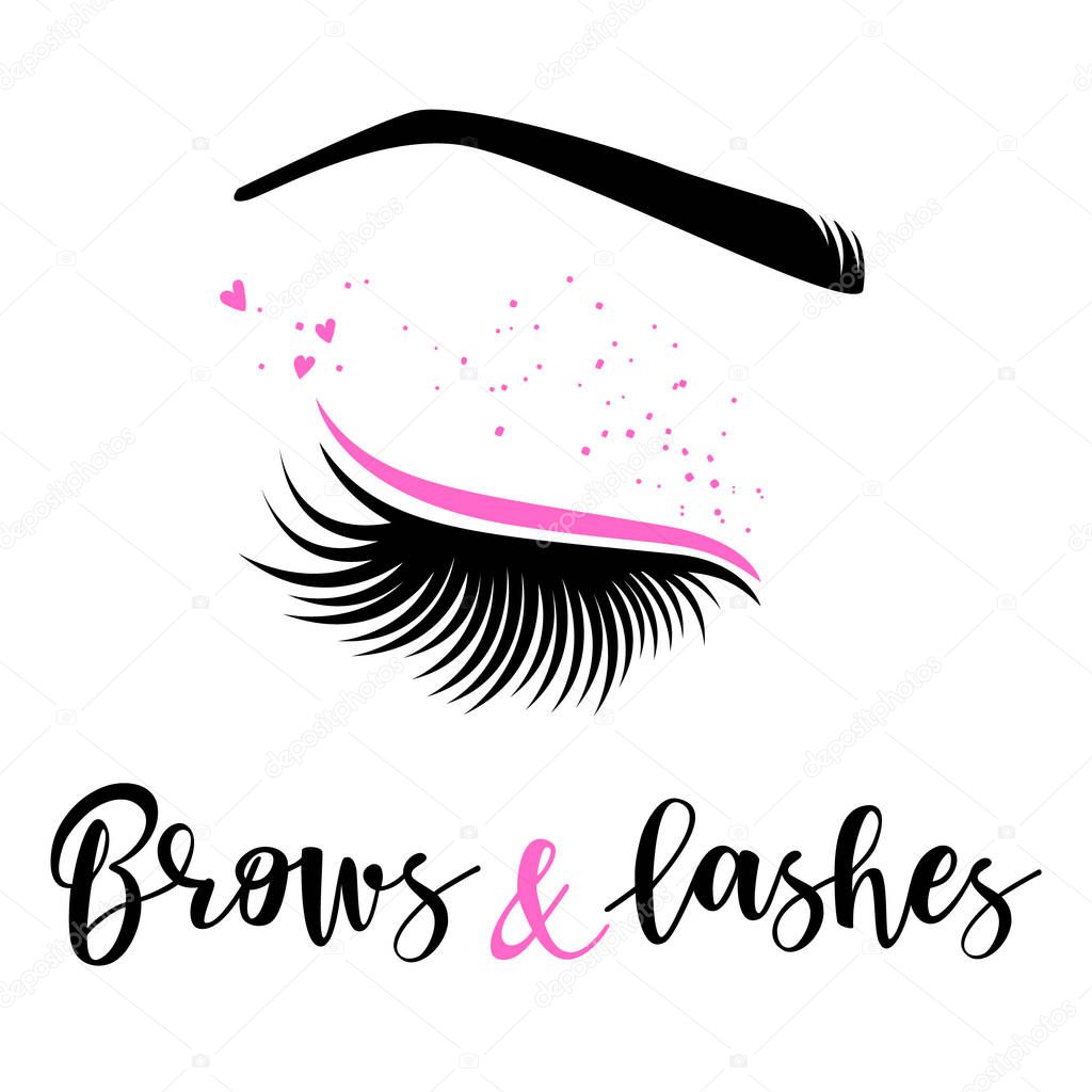 Imágenes: logotipo de cejas | Logotipo de cejas y pestañas — Vector de