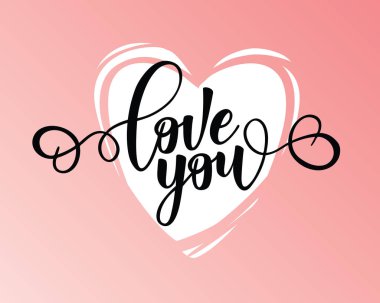 'Seni seviyorum' ilham verici yazı motivasyon posteri