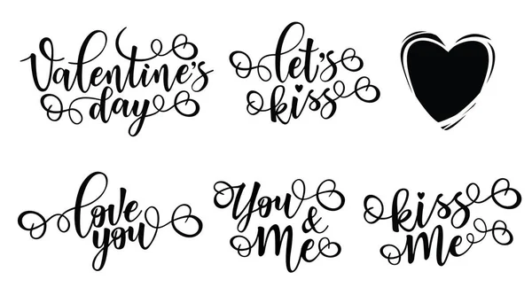 Inspirational lettering motivation posters set for Valentine's Day — Stock Vector