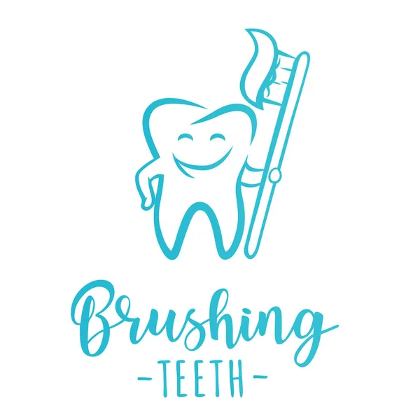 Affiche de motivation inspirante "Brosser les dents" — Image vectorielle