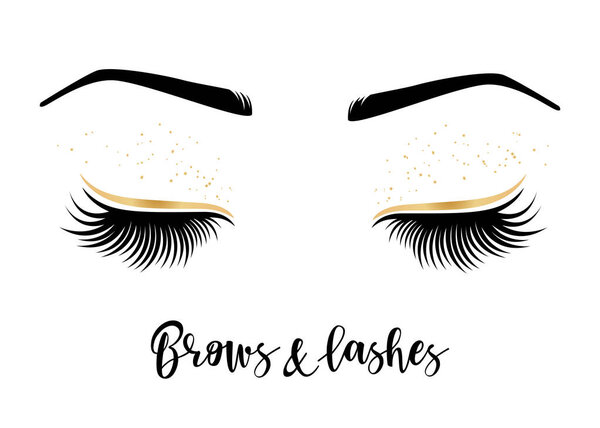Brows and lashes lettering