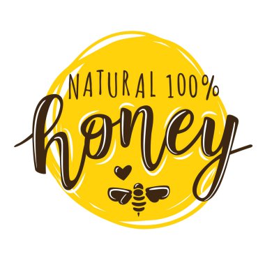 'Doğal bal' yazı vektör çizim