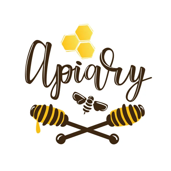 Vector illustration of a 'apiary' lettering — Stock Vector