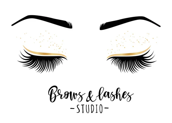 Studio sourcils et cils — Image vectorielle