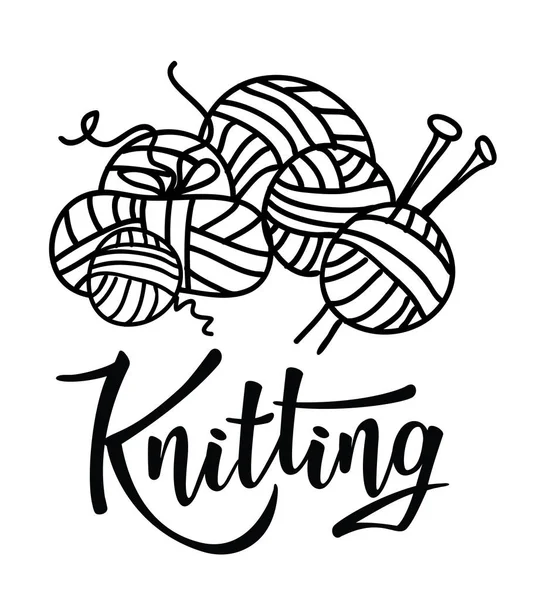 Logo lettrage "tricot" pour magasin de fils — Image vectorielle