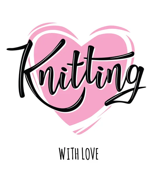 Logo lettering 'Knitting' per negozio di filati — Vettoriale Stock