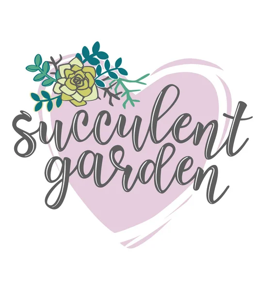 Lettrage "Jardin succulent" — Image vectorielle