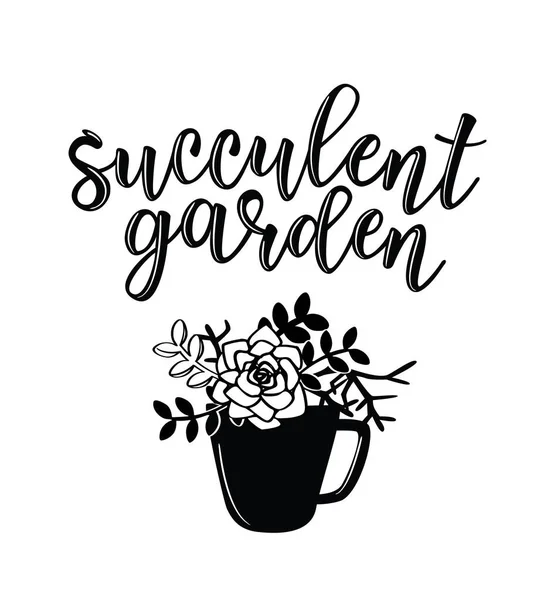 Lettrage "Jardin succulent" — Image vectorielle