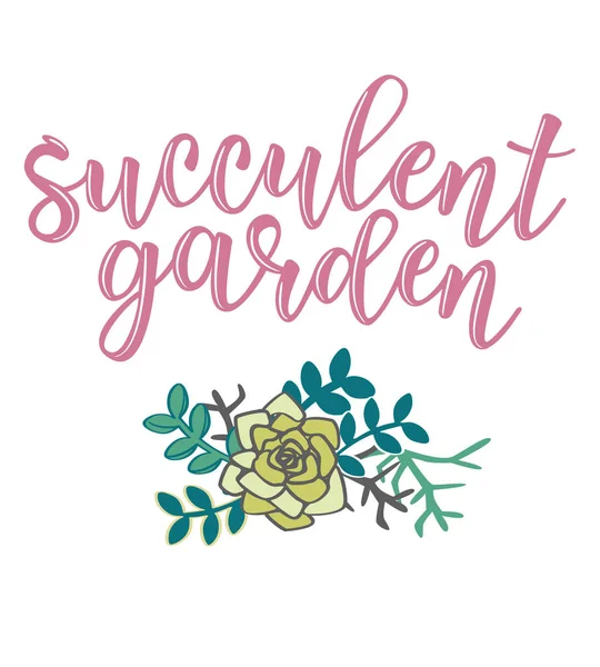 Lettrage "Jardin succulent" — Image vectorielle