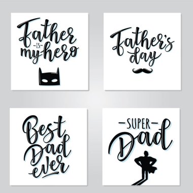 'Benim kahramanım babasıdır' yazı poster seti