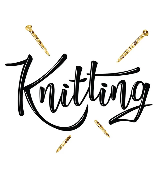 Logo lettering 'Knitting' per negozio di filati — Vettoriale Stock