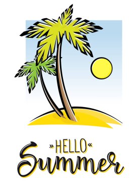 Merhaba yaz. Yaratıcı grafik vektör yazı