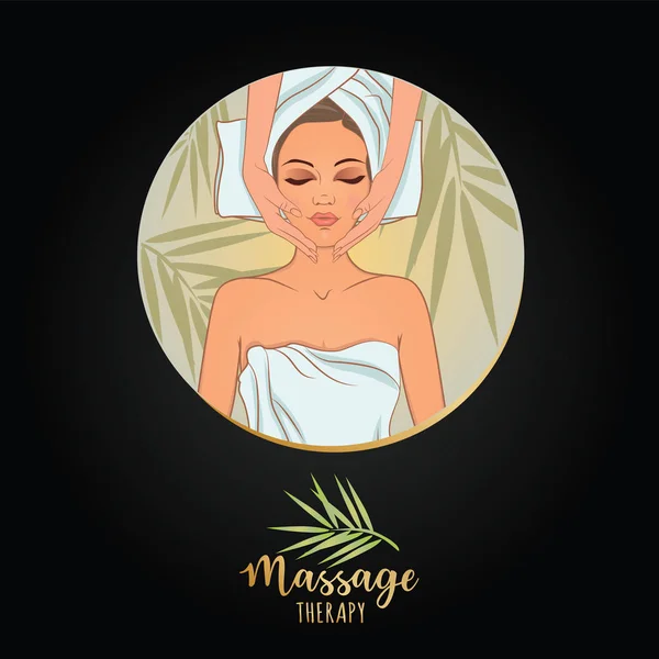 Vector illustration on the theme of massage therapy